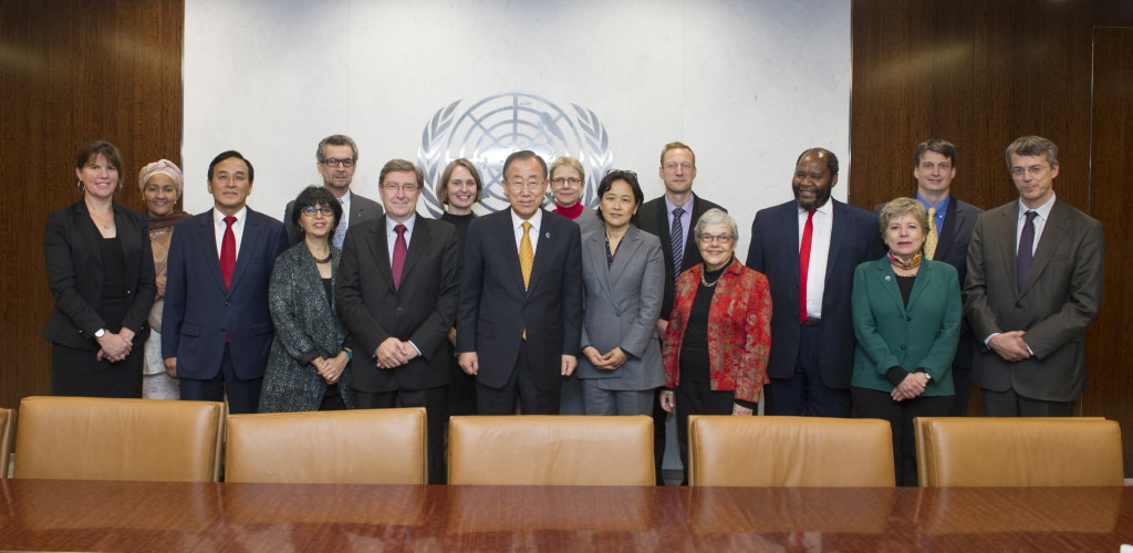 Secretary-General Meets Co-Chairs of the Secretary-GeneralÕs Independent Expert Advisory Group on the Date Revolution for Sustainable Development.