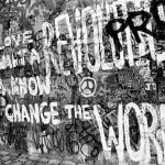 a mural of the famous beatles lyrics